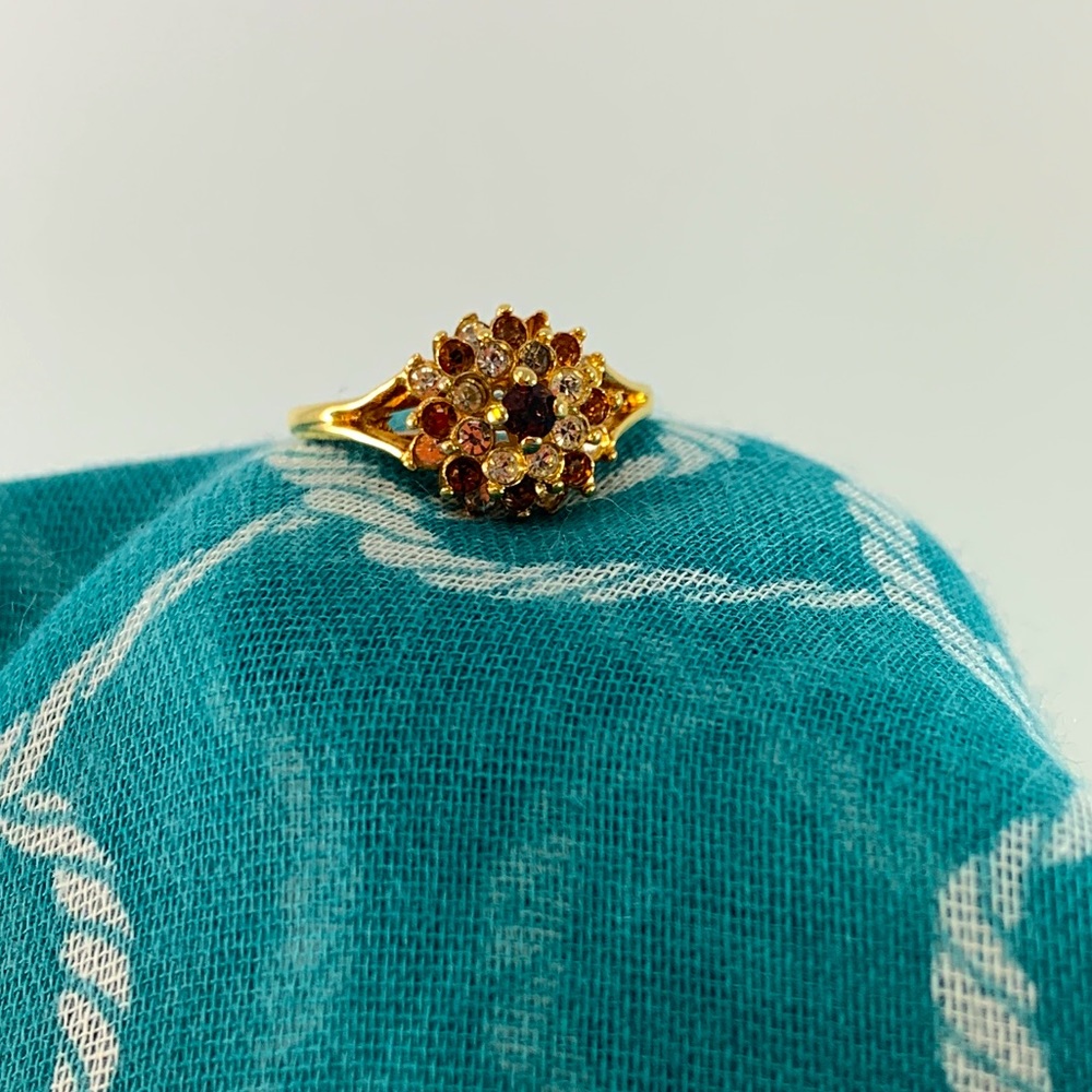 ESPO GE Topaz and Crystal Stones Cocktail Ring